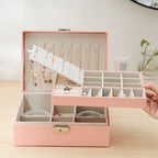 Double-Layer Wooden Jewelry Box