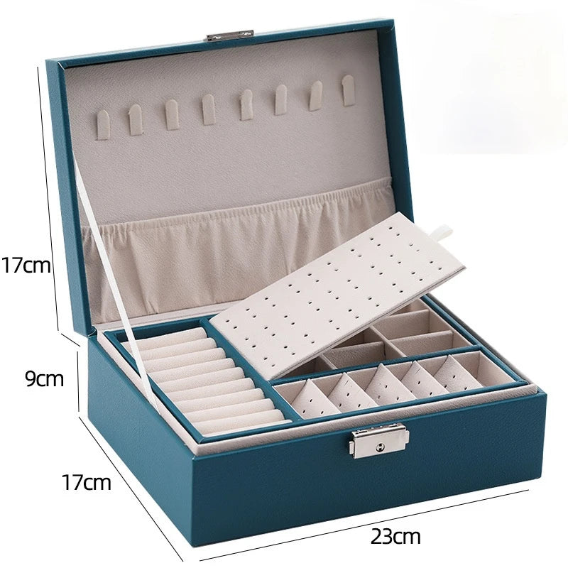Double-Layer Wooden Jewelry Box
