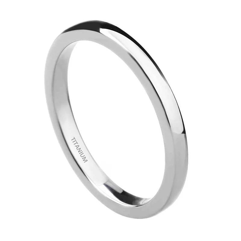 TIGRADE Titanium Wedding Band Classic Rings Silver Black 3-15