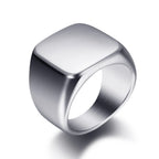 Milangirl Biker Style Signet Square Ring for Men