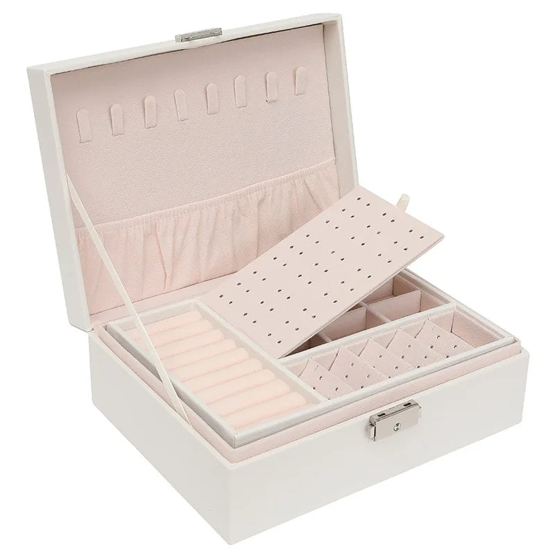 Double-Layer Wooden Jewelry Box