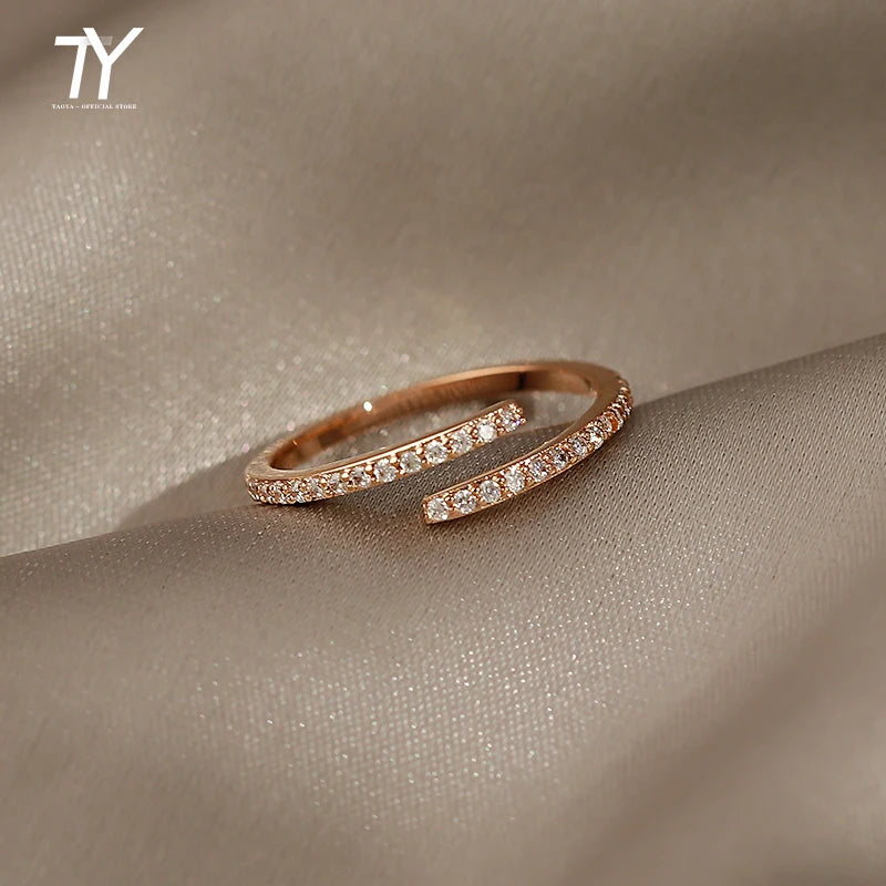 Rose Gold Minimalist Geometric Rings for Women by Taoya