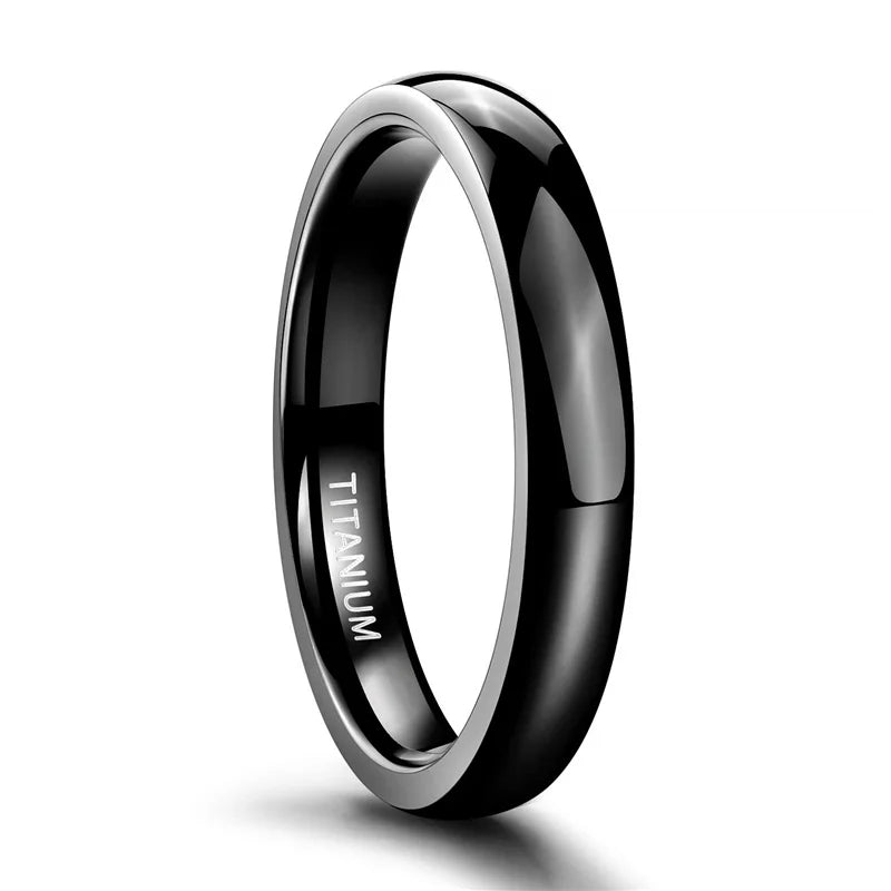 TIGRADE Titanium Wedding Band Classic Rings Silver Black 3-15