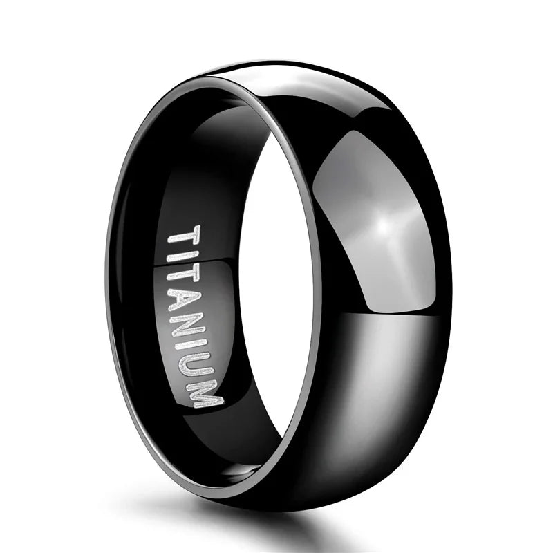 TIGRADE Titanium Wedding Band Classic Rings Silver Black 3-15