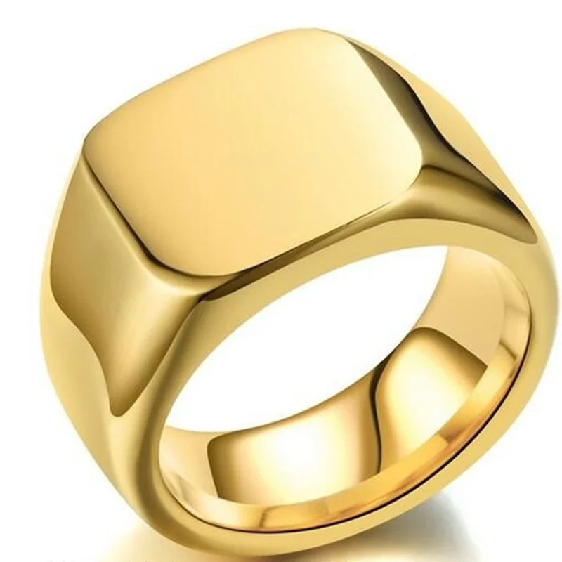 Milangirl Biker Style Signet Square Ring for Men