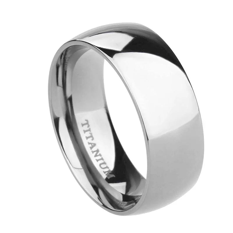 TIGRADE Titanium Wedding Band Classic Rings Silver Black 3-15