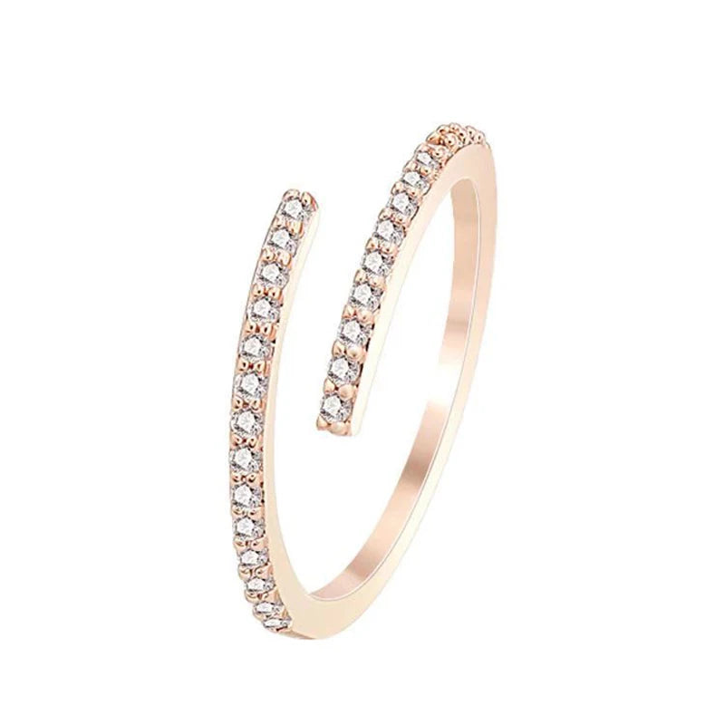 Rose Gold Minimalist Geometric Rings for Women by Taoya