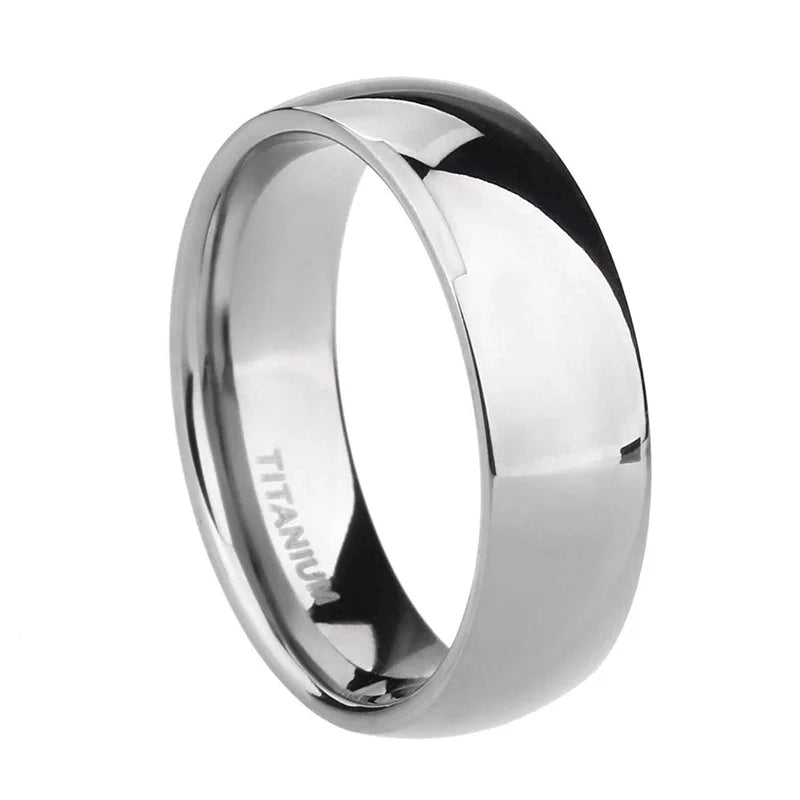 TIGRADE Titanium Wedding Band Classic Rings Silver Black 3-15