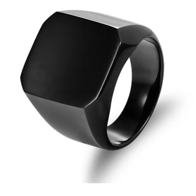 Milangirl Biker Style Signet Square Ring for Men