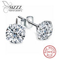 925 Sterling Silver Stud Earrings with Crystal Zircon