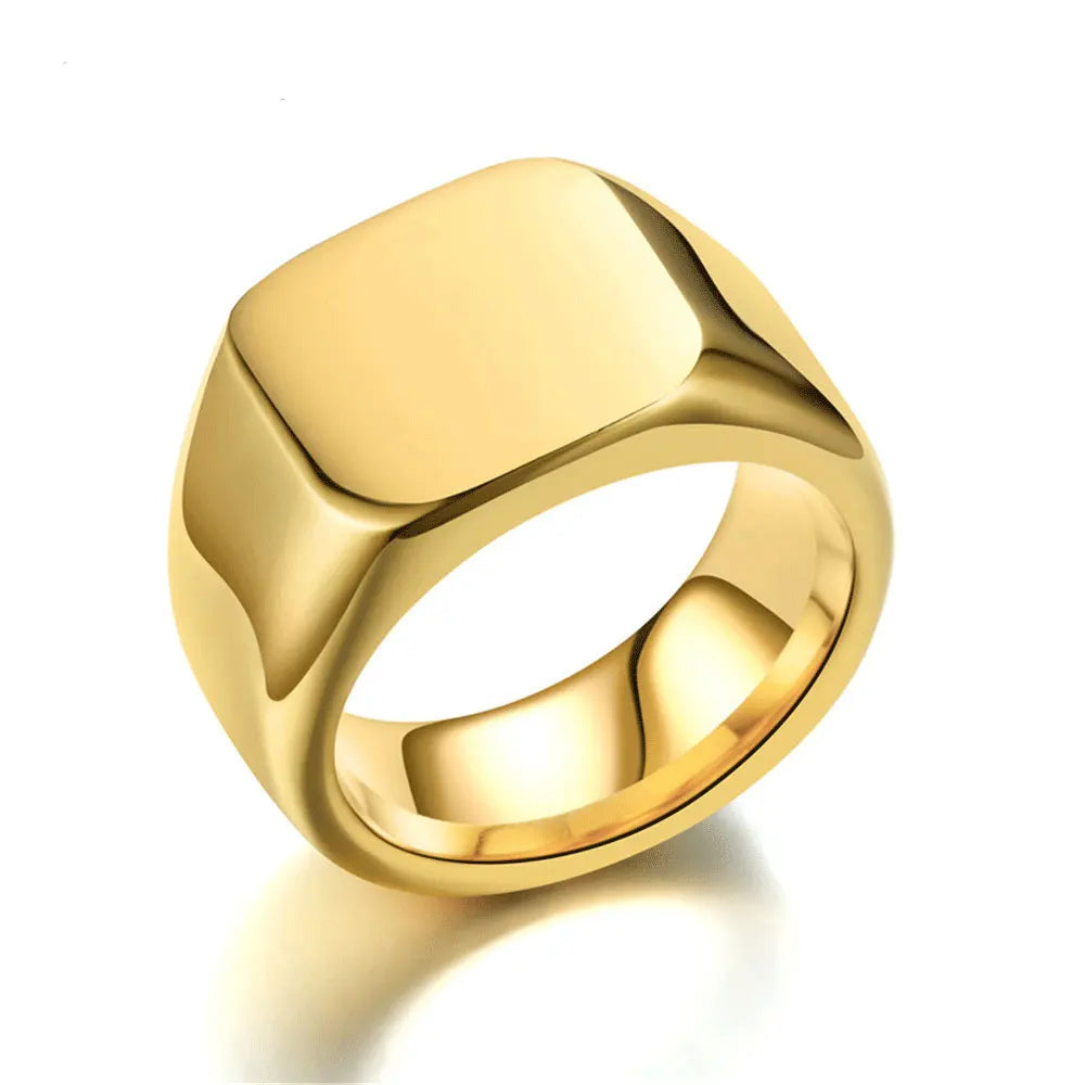 Milangirl Biker Style Signet Square Ring for Men