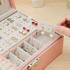Double-Layer Wooden Jewelry Box
