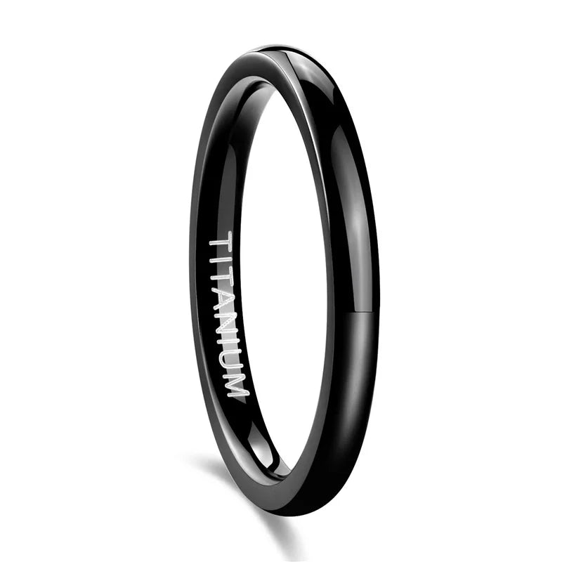 TIGRADE Titanium Wedding Band Classic Rings Silver Black 3-15