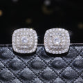 Cubic Zirconia Stud Earrings Huitan E476 Classic Women