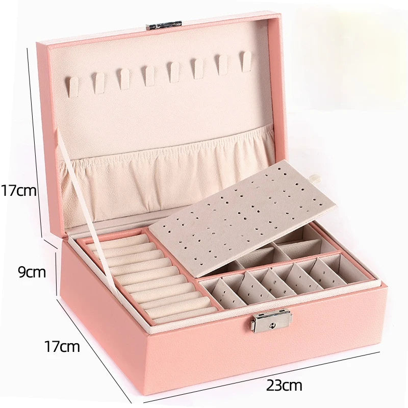 Double-Layer Wooden Jewelry Box