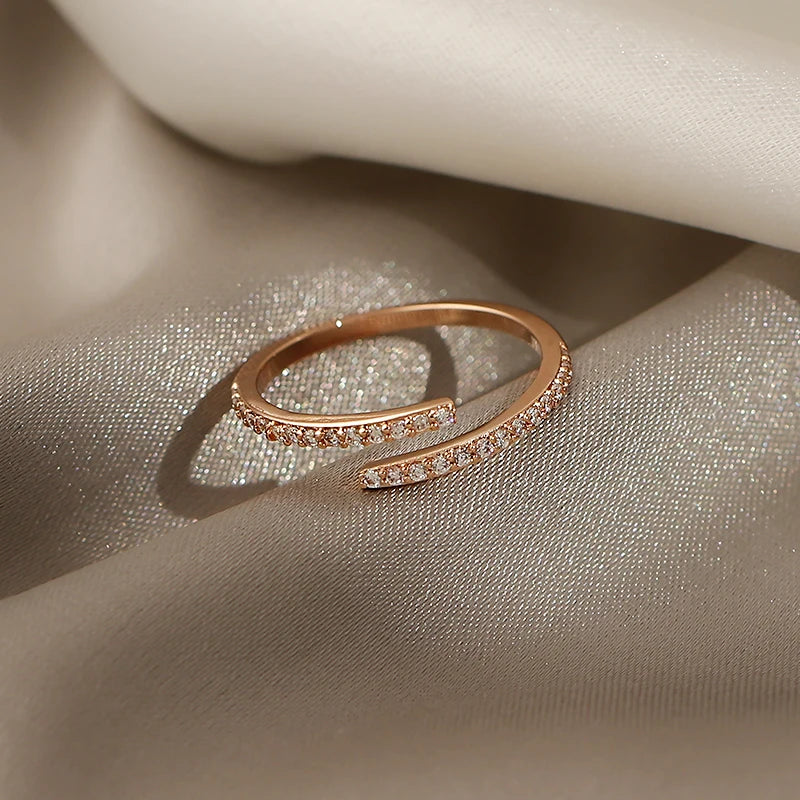 Rose Gold Minimalist Geometric Rings for Women by Taoya