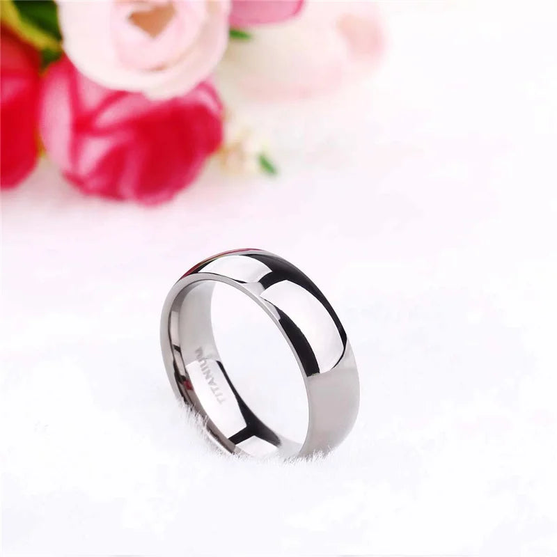 TIGRADE Titanium Wedding Band Classic Rings Silver Black 3-15