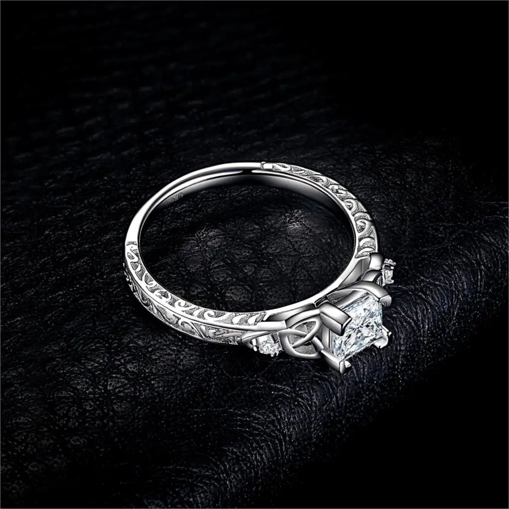 Celtic 925 Sterling Silver Engagement Ring by JewelryPalace
