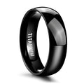 TIGRADE Titanium Wedding Band Classic Rings Silver Black 3-15