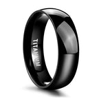 TIGRADE Titanium Wedding Band Classic Rings Silver Black 3-15