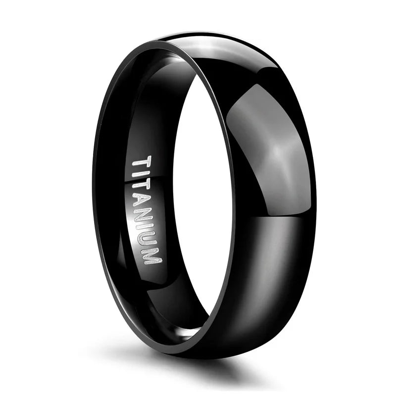 TIGRADE Titanium Wedding Band Classic Rings Silver Black 3-15