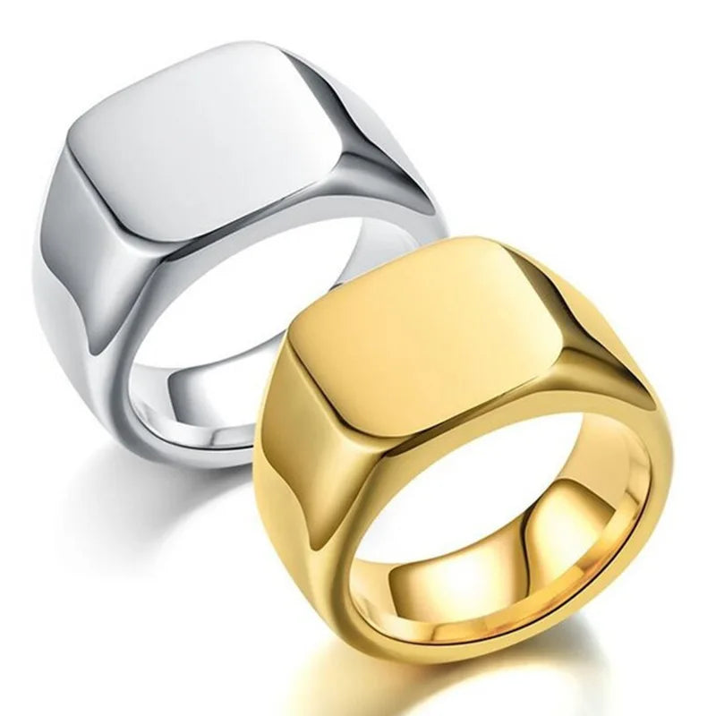 Milangirl Biker Style Signet Square Ring for Men