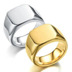 Milangirl Biker Style Signet Square Ring for Men