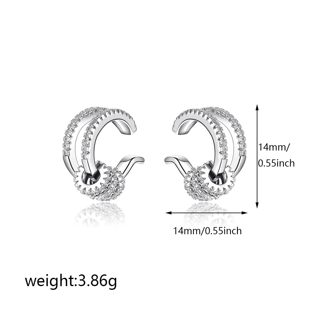 CZ Zircon Gold Plated Huggie Hoop Earrings for Women