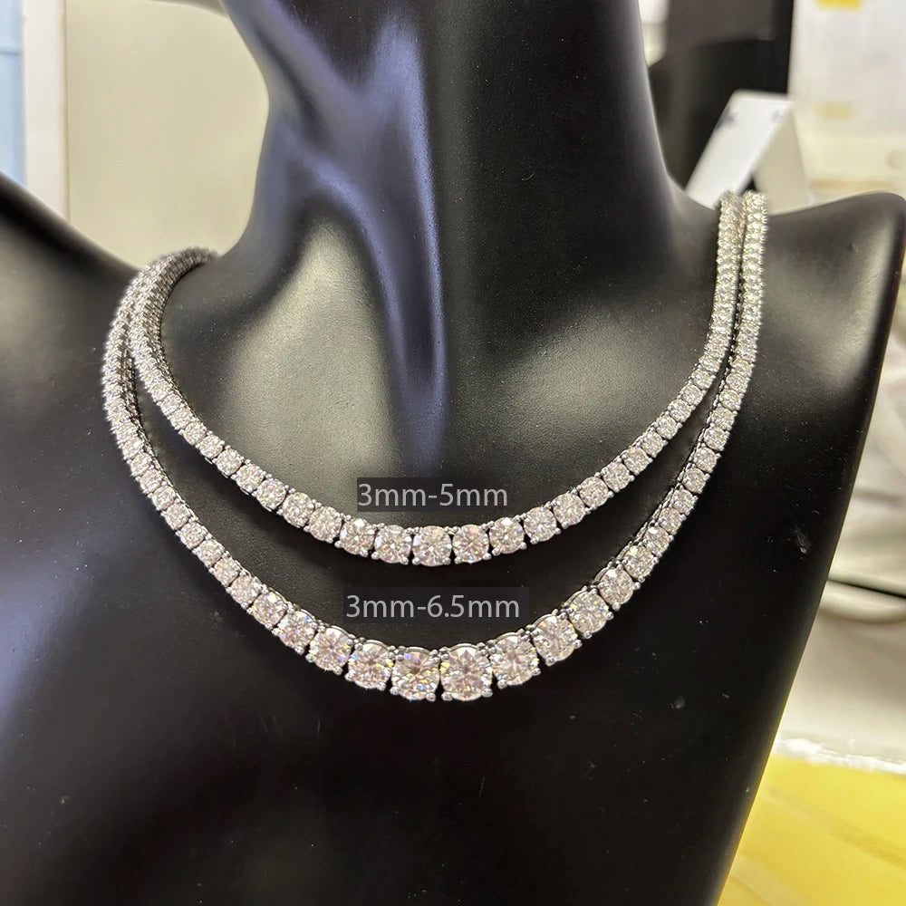 Moissanite Diamond Tennis Necklace S925 Silver Choker Women