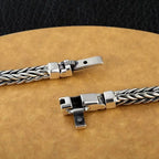 S925 Sterling Silver Woven Charm Bracelet for Unisex