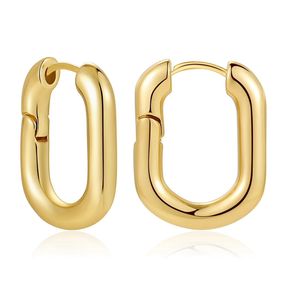 CZ Zircon Gold Plated Huggie Hoop Earrings for Women