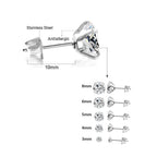 Stainless Steel Crystal Stud Earrings by LUXUSTEEL