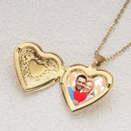 Photo Locket Necklace Pendant Titanium Steel Gold Silver