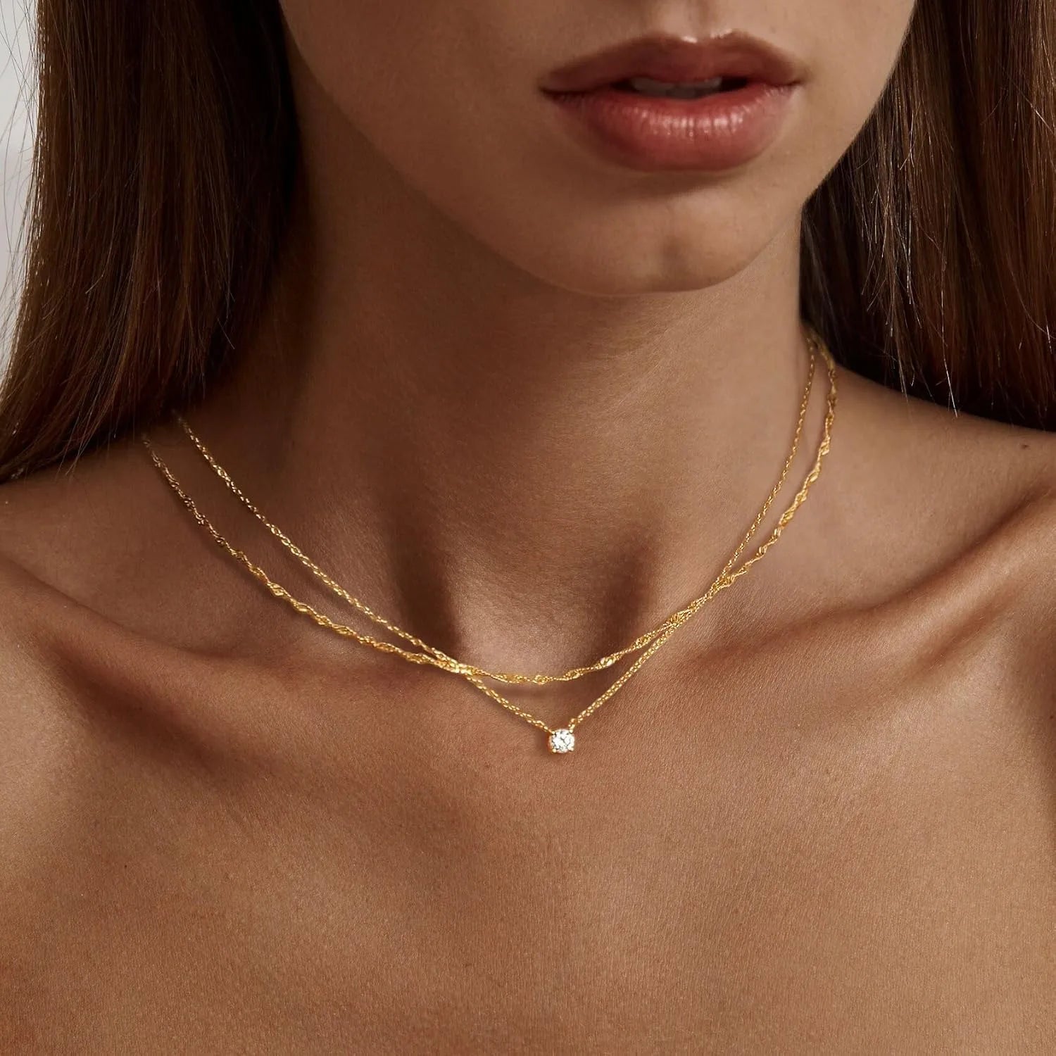 Gold Plated Pendant Necklace for Women - Trendy Choker Jewelry
