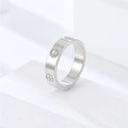 Stainless Steel Cross Ring with Zircon Love for Couples