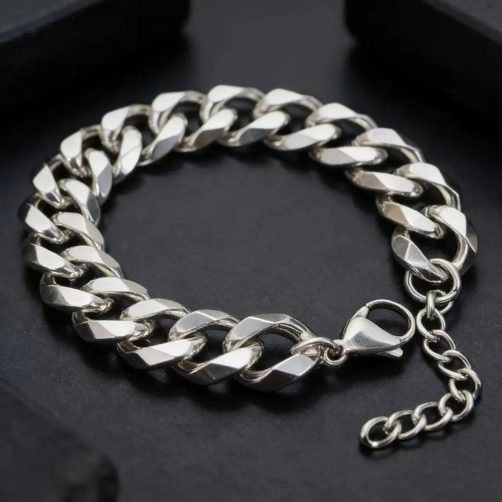 Stainless Steel Cuban Chain Bracelet for Men by HNSP