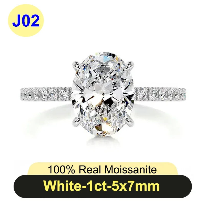 Moissanite Diamond Ring for Women in 925 Silver - PureNew
