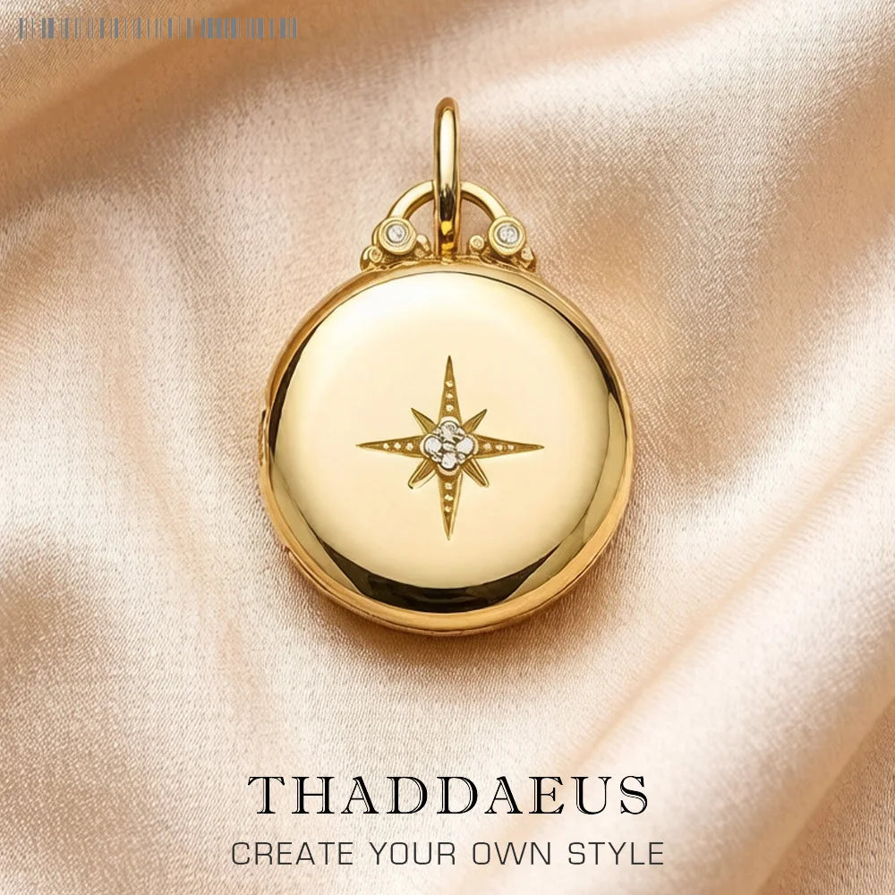 925 Sterling Silver Star Locket Pendant for Men and Women
