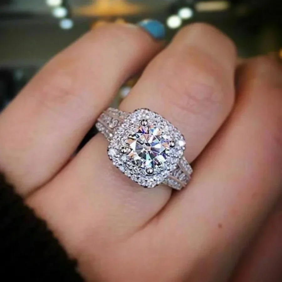 Stainless Steel Wedding Engagement Ring for Women Size 5-11