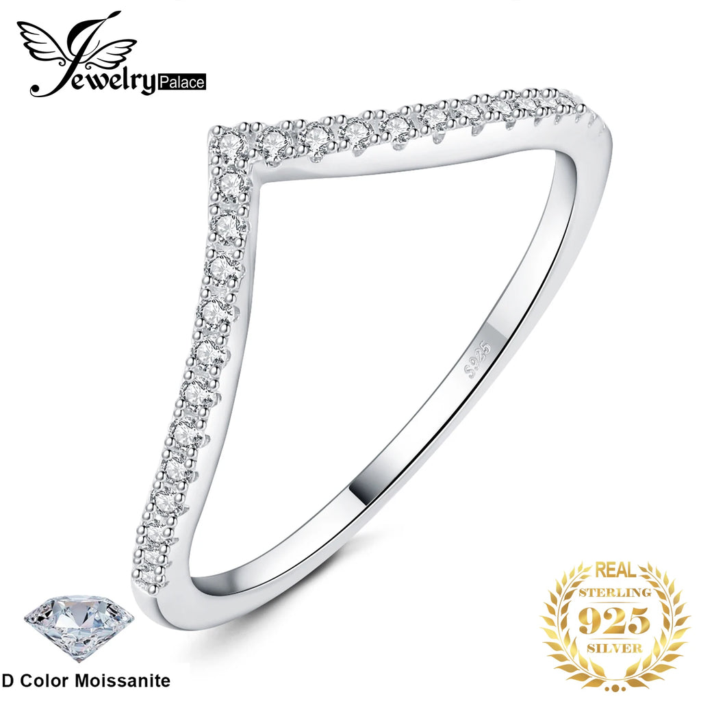 Moissanite D Color Round Cut Wedding Ring 925 Sterling Silver