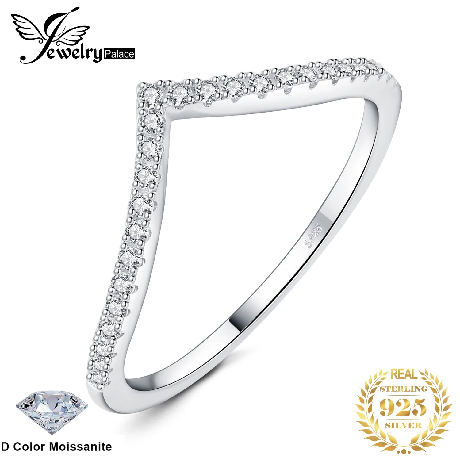 Moissanite D Color Round Cut Wedding Ring 925 Sterling Silver