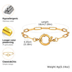 Gold Color Stainless Steel Chain Bracelet for Women