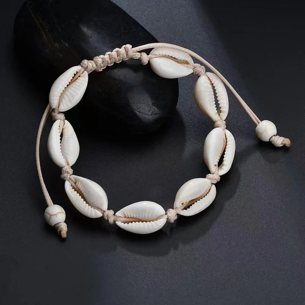 Turquoise Bohemian Choker Necklace with Shells for Women