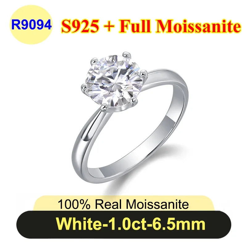 Moissanite Diamond Ring for Women in 925 Silver - PureNew