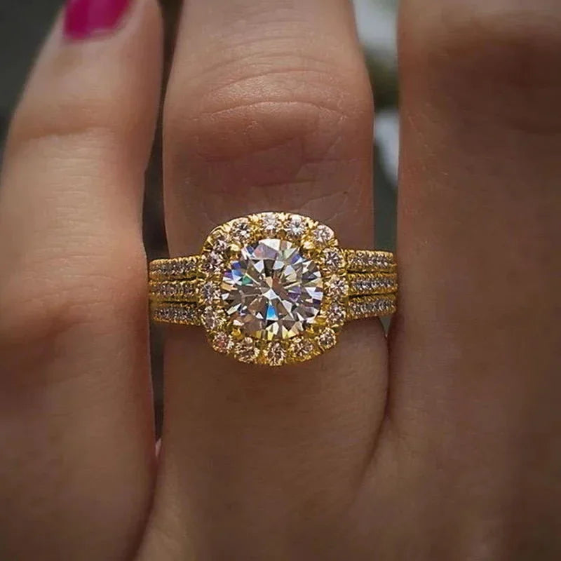Cubic Zirconia Women Rings Luxury Engagement Wedding Bands