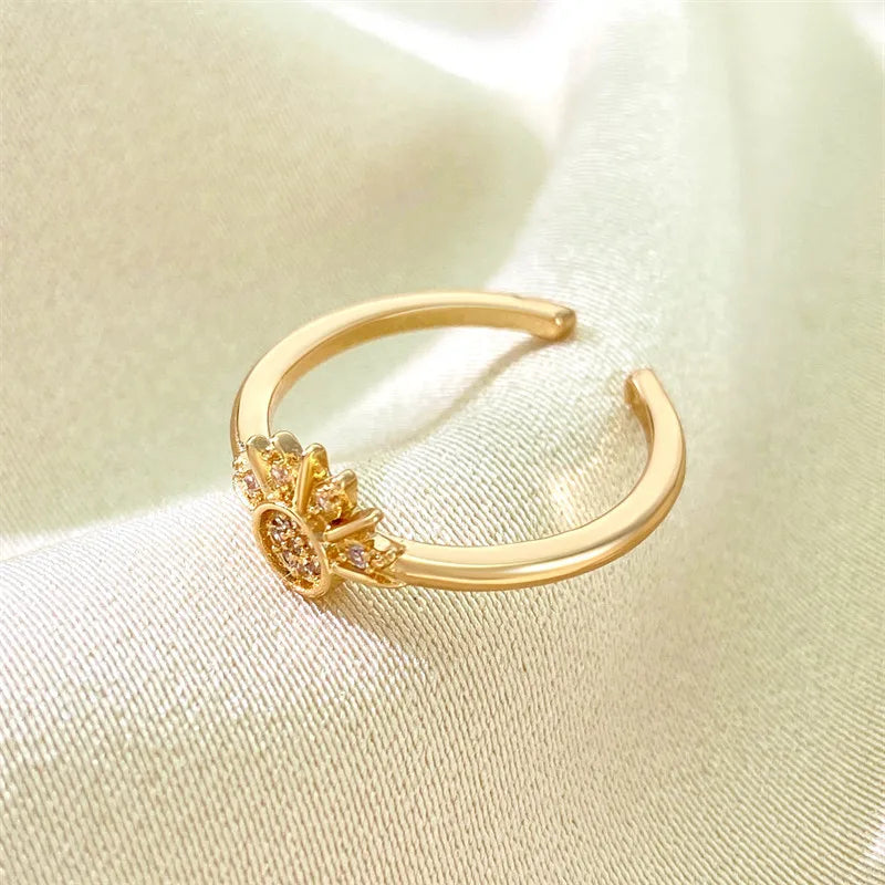 Sun and Moon Adjustable Ring Fashion Jewelry Gift