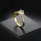 Classic Gold Color Zirconia Wedding Ring for Women R174