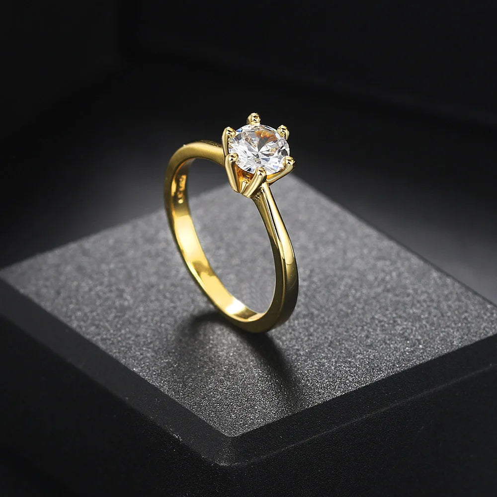Classic Gold Color Zirconia Wedding Ring for Women R174