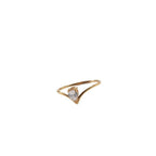 Geometric V Shape Waterdrop Ring Stainless Steel Gold Color
