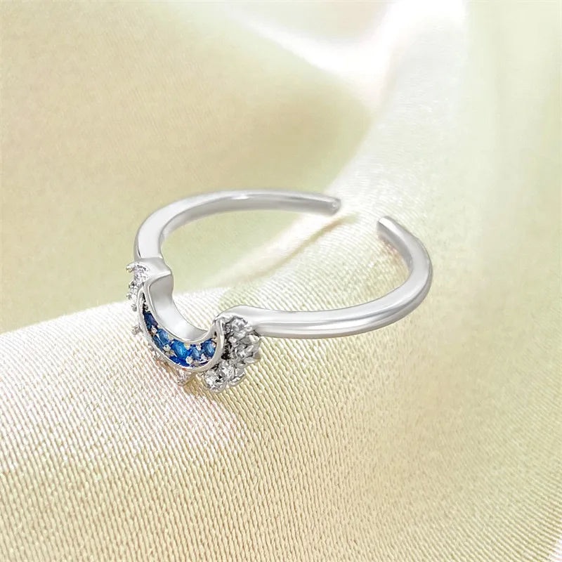 Sun and Moon Adjustable Ring Fashion Jewelry Gift